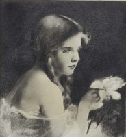 Dívka s květem - detail